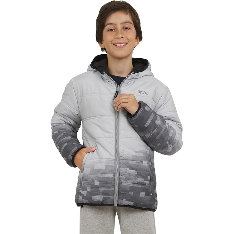 Amazon.com: Eddie Bauer Youth Reversible Hooded Down Jacket (US